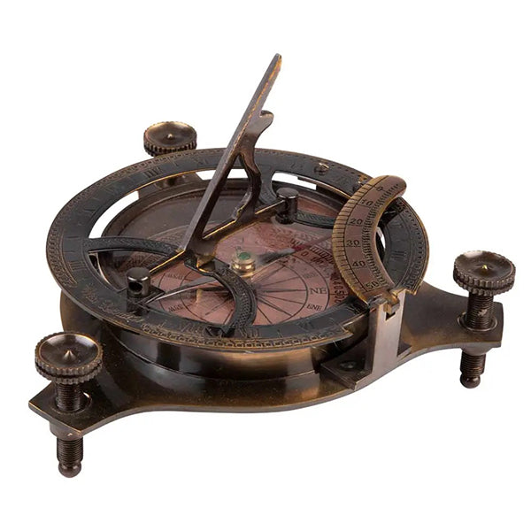 Antiqued Bronze Desktop Compass and Sundial