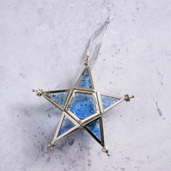 Blue Star Ornament Candleholder