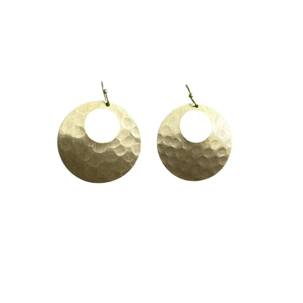 Hammered Brass Earrings