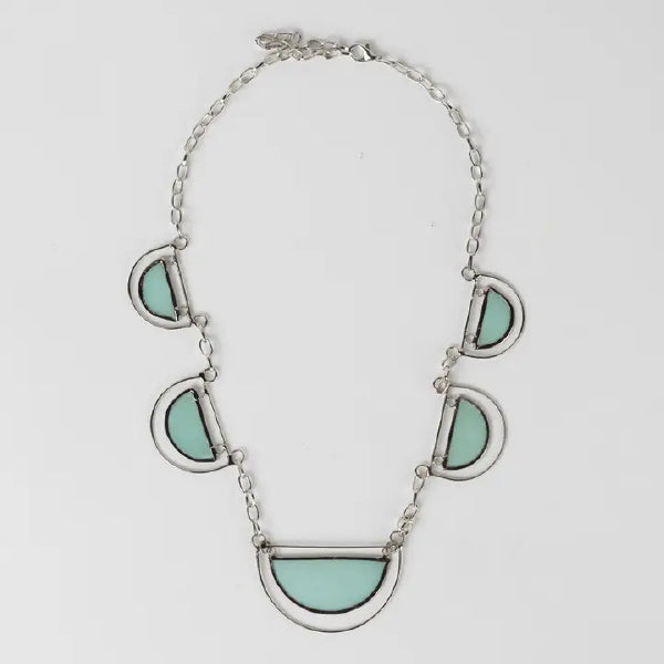 Aqua Moon Capiz Necklace