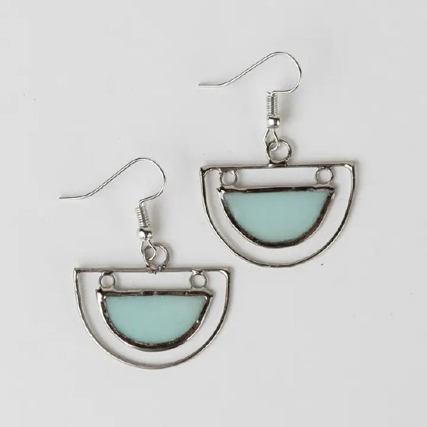 Aqua Moon Capiz Earrings