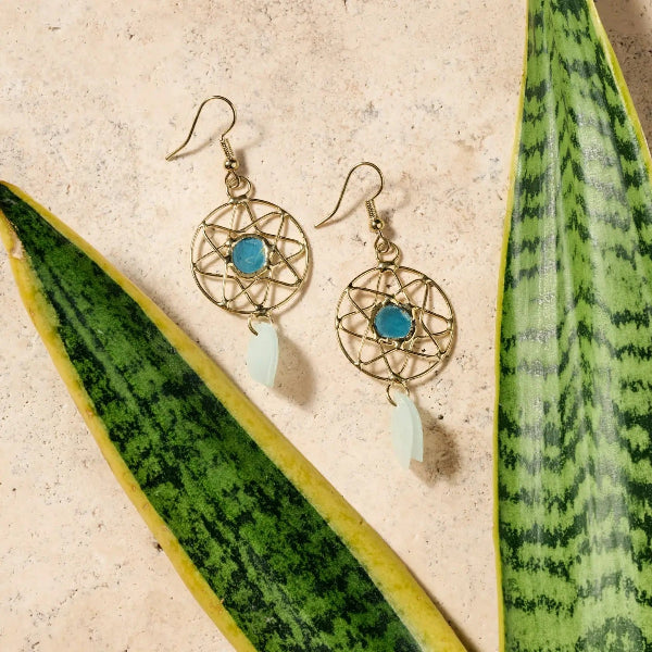 Dream Catcher Capiz Earrings