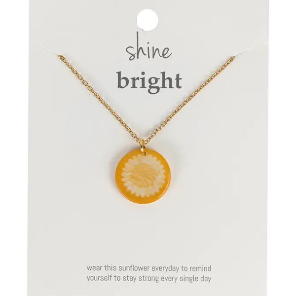 Shine Bright Sunflower Tagua Necklace