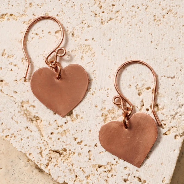 Copper Heart Earrings