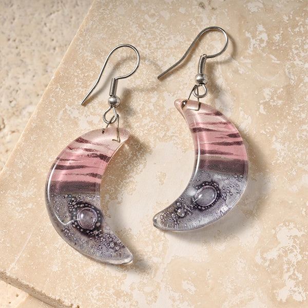 Twilight Moon Glass Earrings