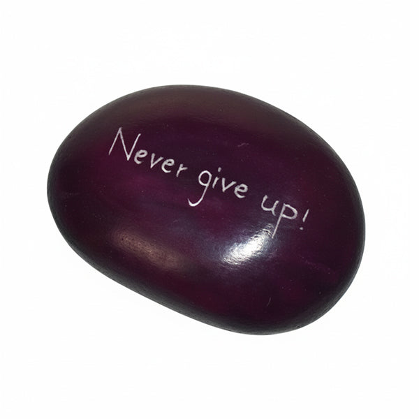 "Never Give Up" Stone Paperweight