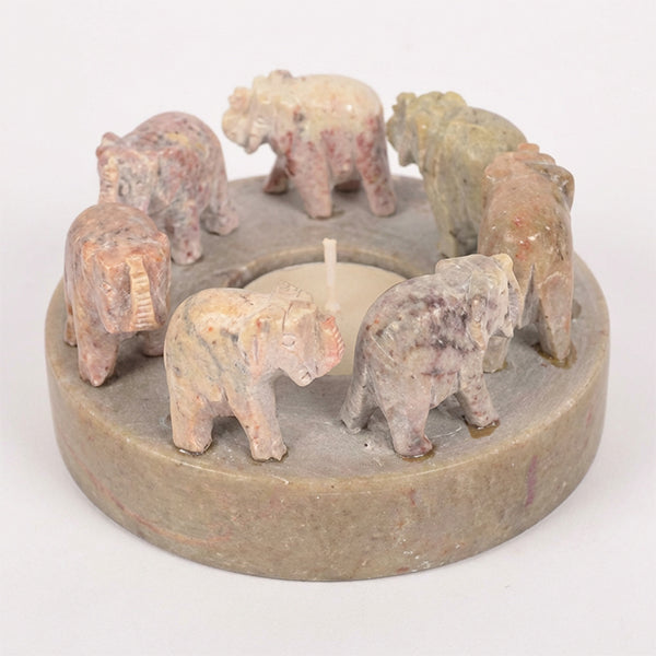 Circle of Elephants Candleholder