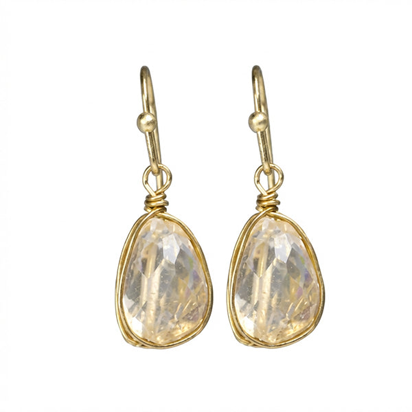 Faceted Citrine Drop Earrings