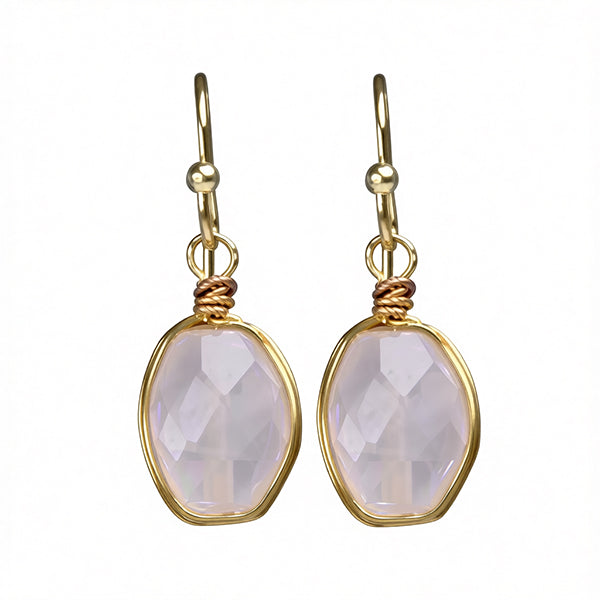 Faceted Rose Quartz Drop Earrings