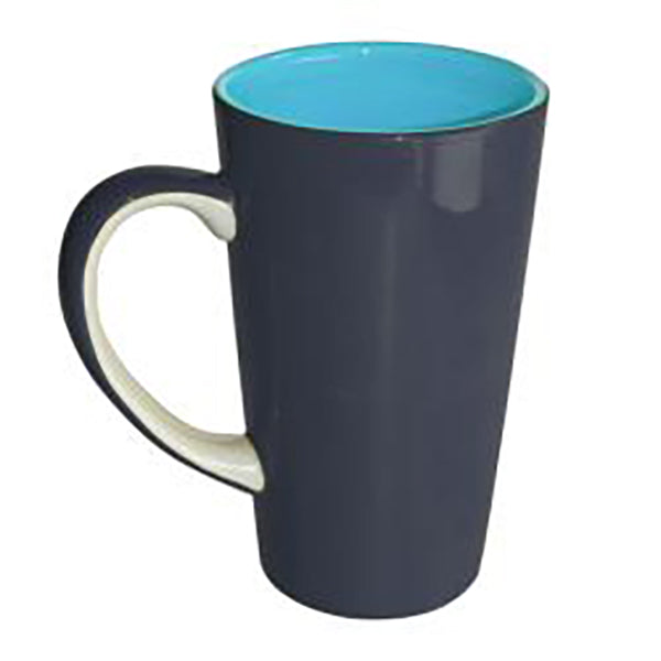 Tall Black and Blue Ceramic Mug