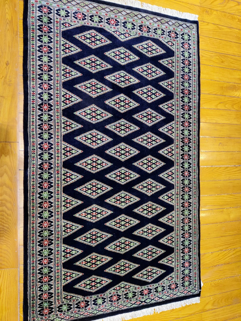 Blue Bokhara Hand-knotted Rug