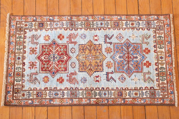 Blue Kazak Hand-knotted Rug