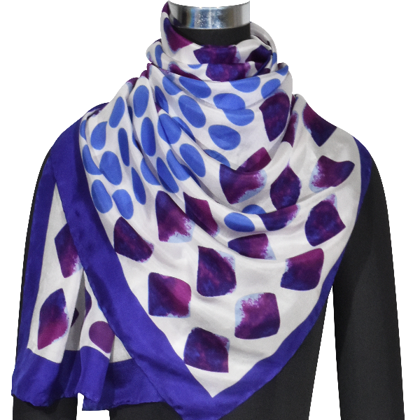 Violet Diamonds Silk Scarf