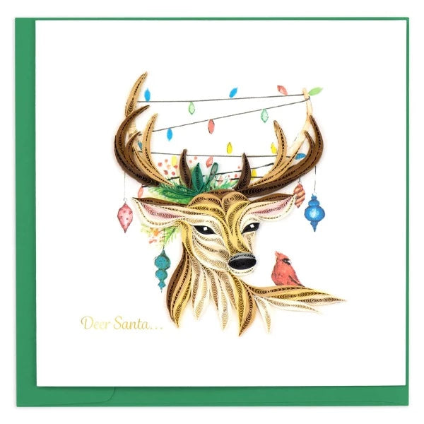 Quilling Card:  Deer Santa