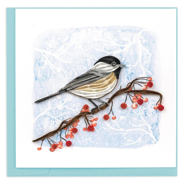 Quilled Card:  Chickadee and Berries