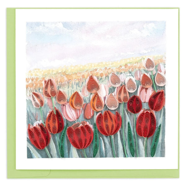 Quilled Card:  Field of Tulips
