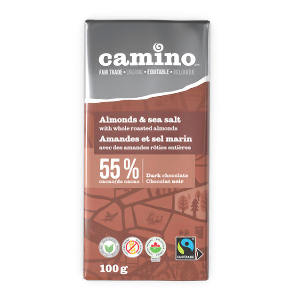 Camino Dark Almonds with Sea Salt Chocolate Bar
