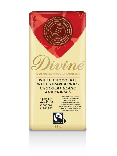 Divine White with Strawberries Chocolate Bar