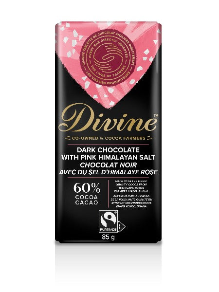 Divine Dark with Pink Himalayan Salt Chocolate Bar