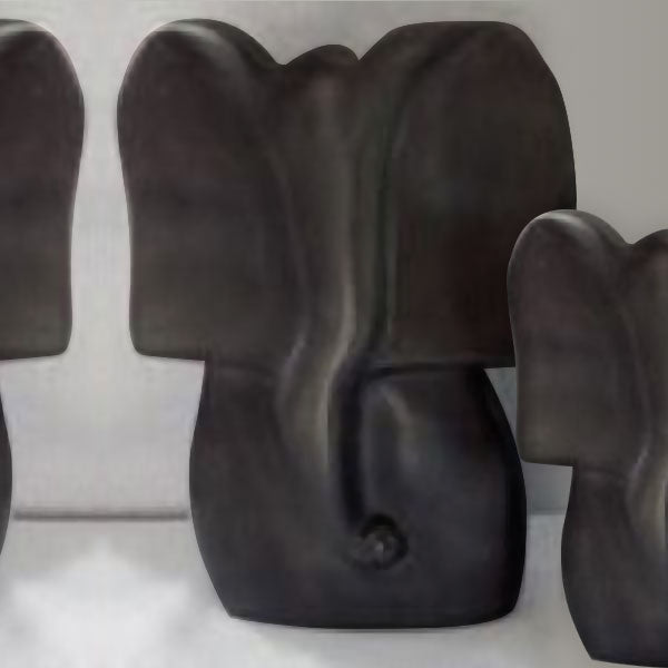 Thin Black Elephant Sculpture (Lg)