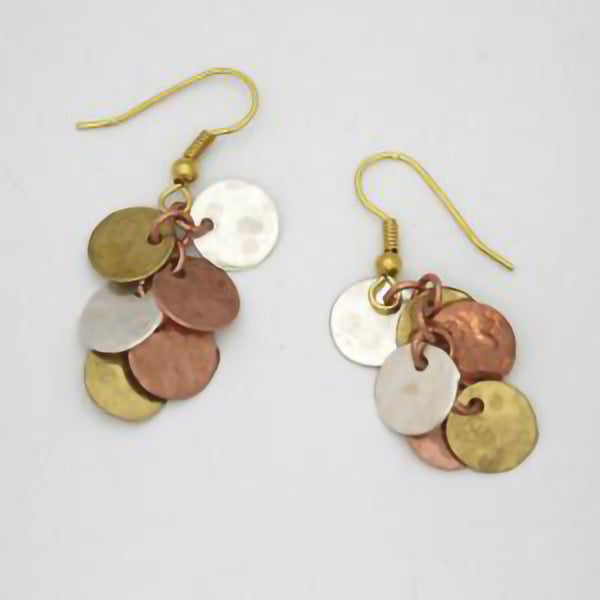 Disc Cluster Drop Earrings