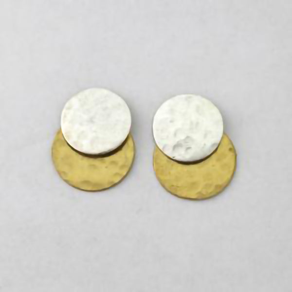 Two Tone Circle Earrings