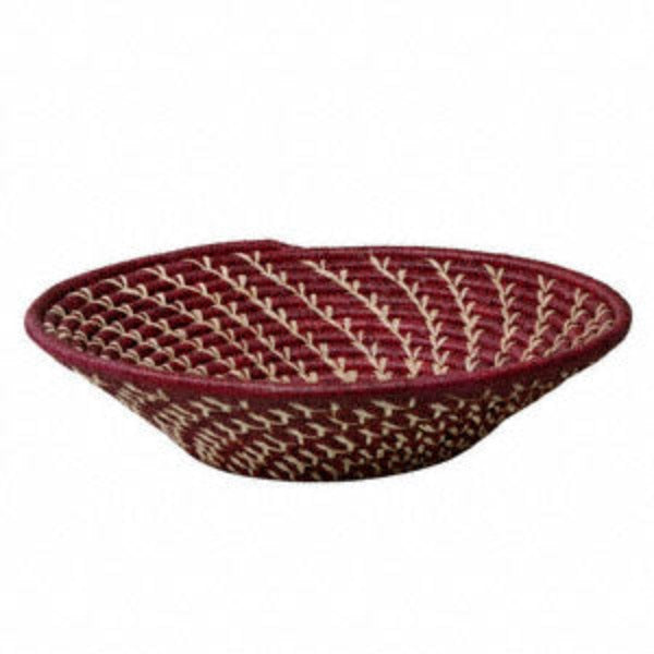 Burgundy Twist Coiled Basket