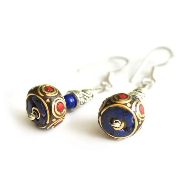 Nepal Blue Lapis Earrings