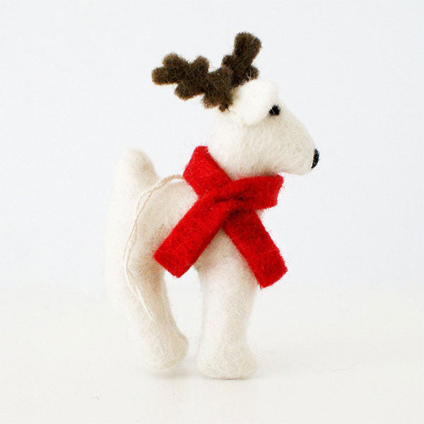 Red Scarf Reindeer Ornament