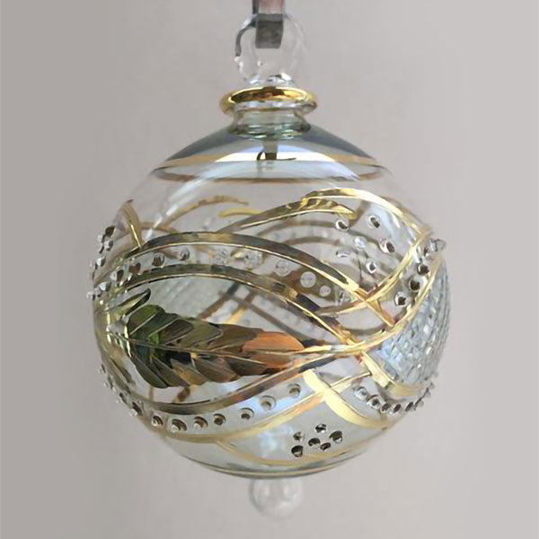 Green Garland Glass Ornament