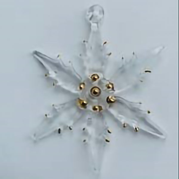 White Snowflake Glass Ornament