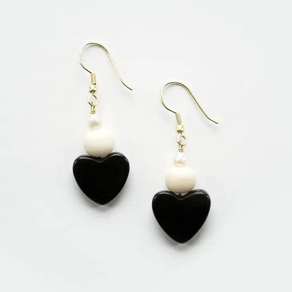 Black Heart Earrings