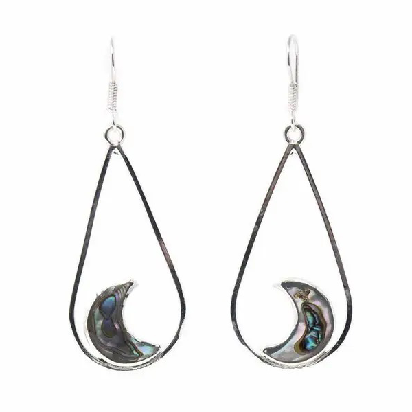 Abalone Moon Earrings