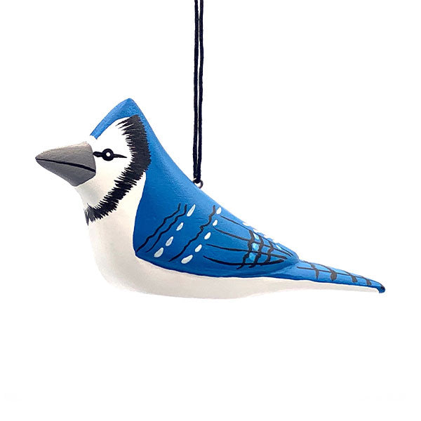 Blue Jay Balsa Wood Ornament