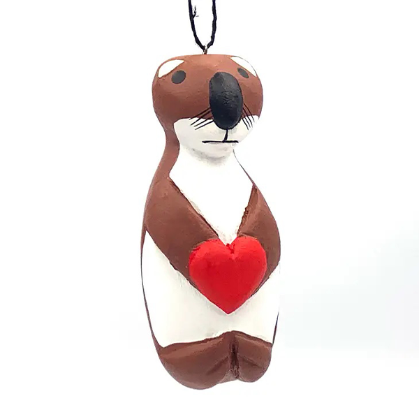 Love Otter Balsa Wood Ornament