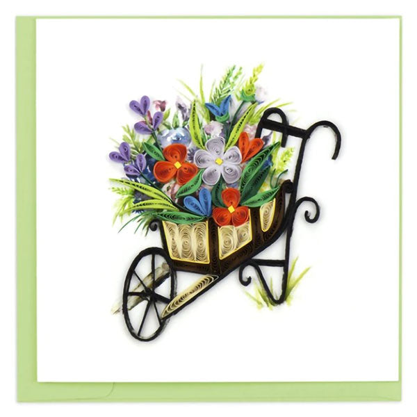 Quilled Card:  Wheelbarrow Flowers