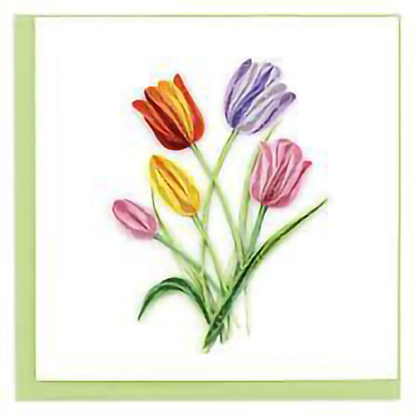 Quilled Card:  Colourful Tulips