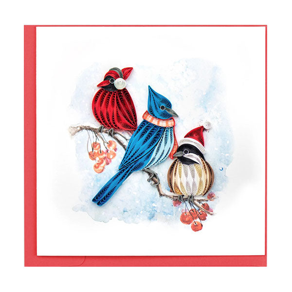 Quilling Card:  Snowy Birds