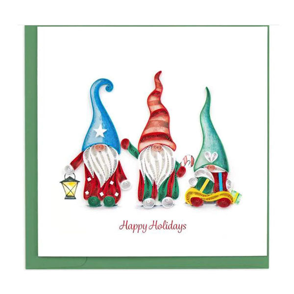 Quilling Card:  Christmas Gnomes