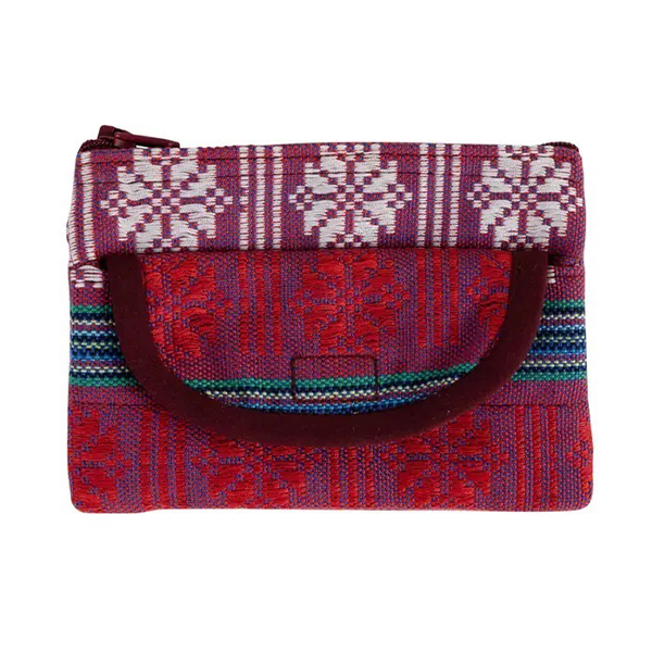 Red Jacquard Woven Coin Purse