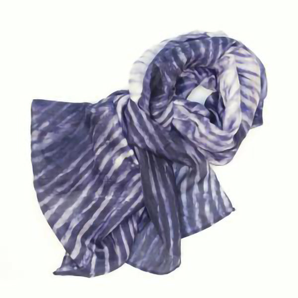Purple Stripe Pure Silk Scarf