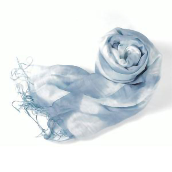 Blue Tye-Dye Silk Scarf