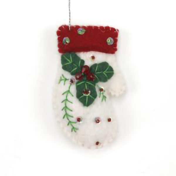 Holly Mitten Ornament