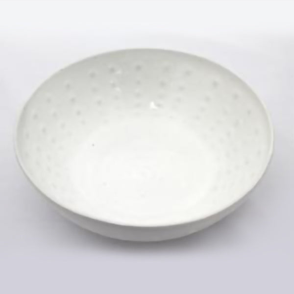 White Dimpled Stoneware Bowl (lg)