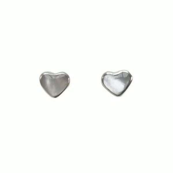Mother of Pearl Heart Studs