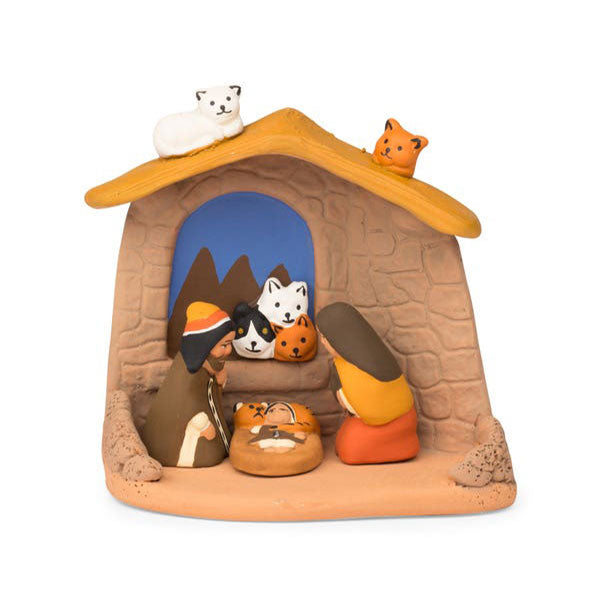 Cats at the Manger Nativity