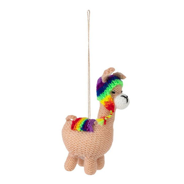 Rainbow Llama Ornament