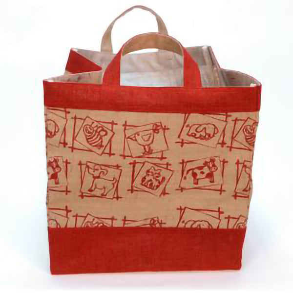 Red Animal Print Tote