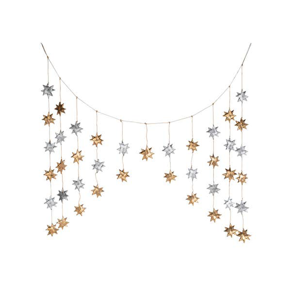 Silver & Gold Doorway Star Garland