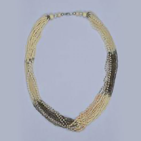 Cream and Grey Multi-strand Necklace
